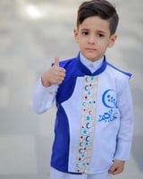 سديري رمضان بلون الأزرق انيق مع رسمة الهلال