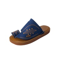 حذاء رجالي مخمل لون كحلي ورملي