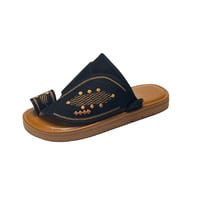 حذاء رجالي مخمل لون أسود ورملي