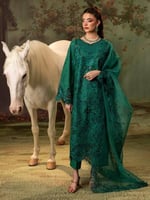 فستان هندي بلون زمرد الغابة الساحر