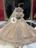 فستان سهرة ذهبي لامع بالترتر