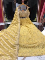 ساري عروس أصفر ليموني