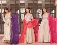 لمسات ملوكية طقم هندي مطرز بألوان أنثوية راقية