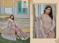 طقم ماهيرا فستان هندي ملكي مطرز بالكامل