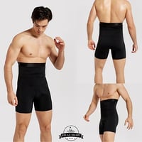 ملابس مشد شورت رجالي أسود بخصر عالي ضاغط للفخذ وال...