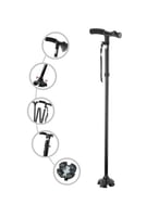 عكاز عصا للمشي قابل للطي مزود بمصباح LED