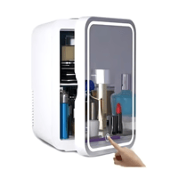 ثلاجة صغيرة لمستحضرات التجميل مزودة بمرآة