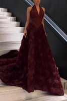 فستان سهرة علاق ورد