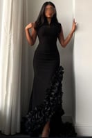 فستان اسود كسرات اورجنزا