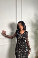 فستان سهرة كم طويل