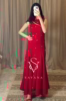 فستان احمر فصوص