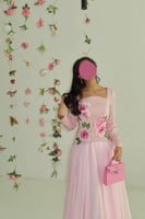 فستان كم طويل تطريز