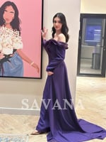 فستان ليلكي طبقات صدر