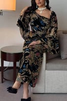 فستان مشجر كم