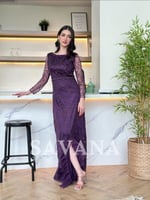 فستان سهرة تطريز ليلكي