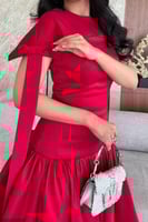 فستان قصير تفته احمر