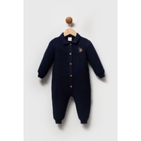 اوفراول فاخر للأولاد بلون كحلي وأزرار بنية قطن 100...