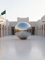 إيجار كرة مرايا لون فضي لامع بطبقتين (PVC 0.4) مم...