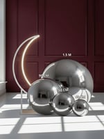 إيجار بكج ديكور هلال رمضان كبير و4 مجسمات كور متعد...