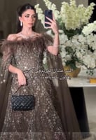 فستان سهره بني لمعه