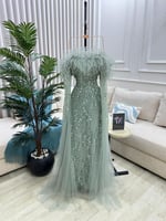 فستان سهره بني لمعه