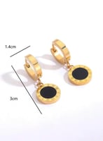 أقراط متدلية بزينة سوداء