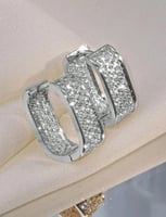 أقراط مستطيلة براقة فضي