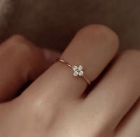 خاتم الزهره الرباعية مطلي بالذهب