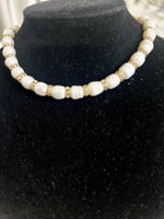 عقد اللؤلؤ الطبيعي مع الكرستال