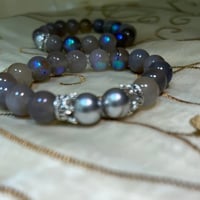 سوار حجر لابرادوريت رمادي 1 سوار واحد