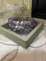 سوار حجر لابرادوريت رمادي 1 سوار واحد