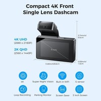 داش كام ارفا بدقة 4K قناة واحدة أمامي M63 Lite - أ...