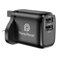 فون بلانت شاحن جداري 24 واط يو اس بي منفذين - اسود