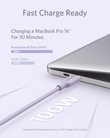 سلك شاحن انكر باورلاين فلو 100 واط من USB-C إلى US...