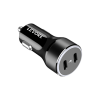شاحن سيارة ليفوري 66 واط منفذين USB-C PD - أسود