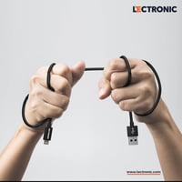 سلك شاحن ايفون من ليكترونك مغطى بالمعدن ومقاوم للق...