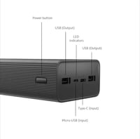 شاومي - شاحن متنقل بمنفذين USB ومنفذ USB-C بسعة 30...