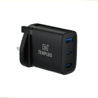 تن بلس -فيش شاحن جداري 2 منفد تايب سي1 منفد USB بق...