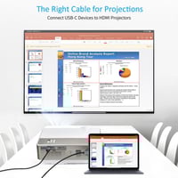 سلك تشويتيك قماشي من USB-C الى HDMI بطول 2م وبدقة...