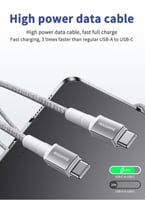 موج ماكس - سلك شاحن تايب سي الى تايب سي بقوة 60 وا...