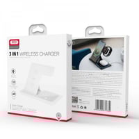 قاعدة شحن لاسلكي 3 في 1 من XO بقوة 15 واط - أسود