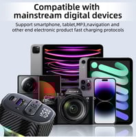 TENPLUS- شاحن السيارة MP3 و FM بقوة 30 واط