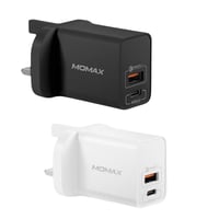 فيش شاحن موماكس 20 واط منفذين شحن السريع pd وكوالك...