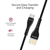 بروميت سلك شاحن مزدوج الوجهين USB الى Type-C بطول...