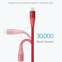 سلك شاحن ايفون انكر ضد القطع مغطى بالقماش يتحمل حت...