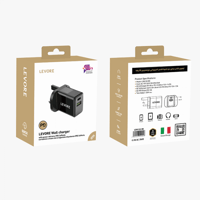 شاحن جداري ليفوري 20 واط منفذين PD وUSB - أسود