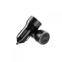 شاحن سيارة ليفوري 66 واط منفذين USB-C PD - أسود