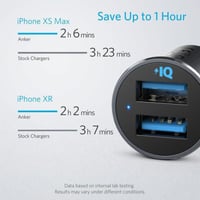 شاحن سياره انكر 24واط USB يدعم الشحن السريع