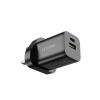 شاحن جداري ليفوري 33 واط منفذ PD منفذ USB - اسود