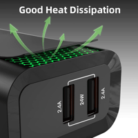 فون بلانت شاحن جداري 24 واط يو اس بي منفذين - اسود